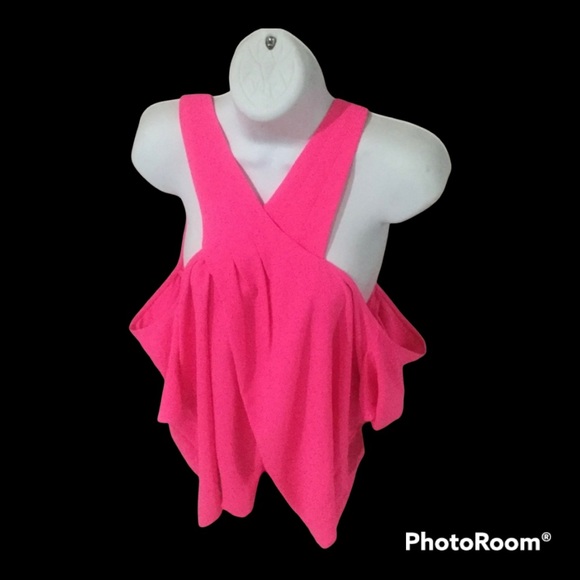 Rachel Roy Curvy April Neon Pink Halter Top - Picture 2 of 9
